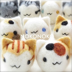 羊毛フェルト　まるねこ　ねこ　マスコット