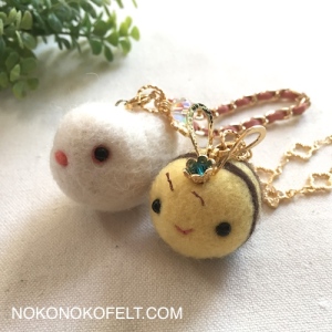 羊毛フェルト　まんまることり　のこのこ　みつばち　白鳩