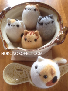 手のりねこ　のこのこ　羊毛フェルト