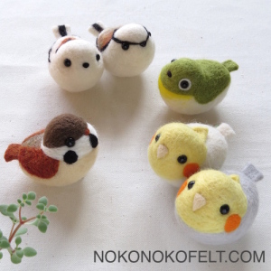 てのりことり　羊毛フェルト　のこのこ