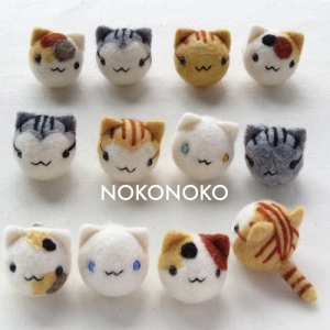 まるねこ　のこのこ　羊毛フェルト