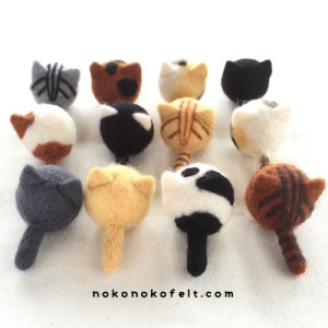 まるねこ　まんまることり　のこのこ　羊毛フェルト