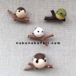 まんまることり　枝付きブローチ